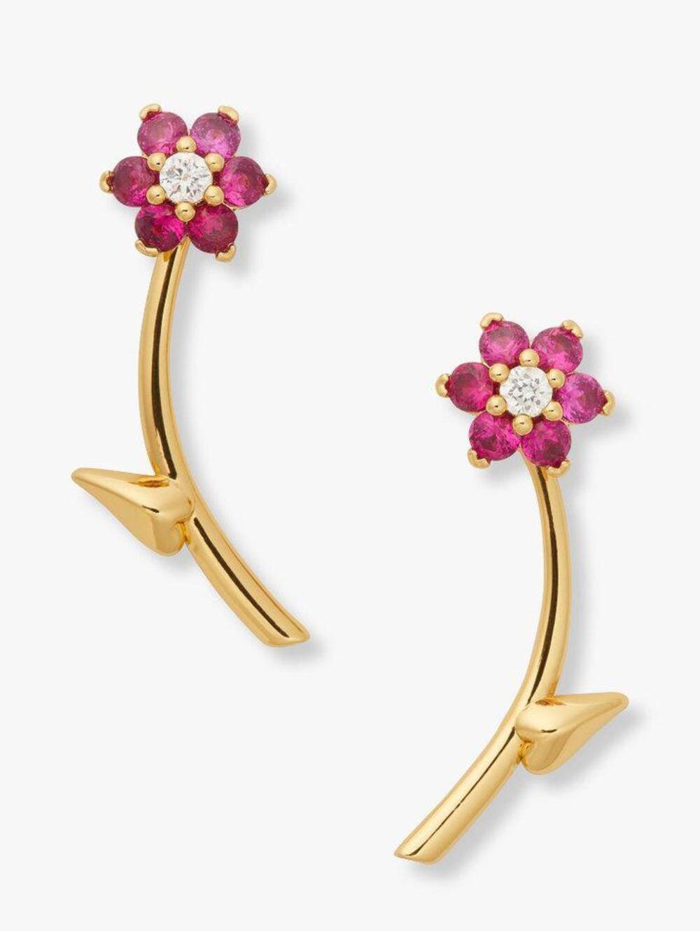 Kate Spade Myosotis Flower Ear Jacket Earrings